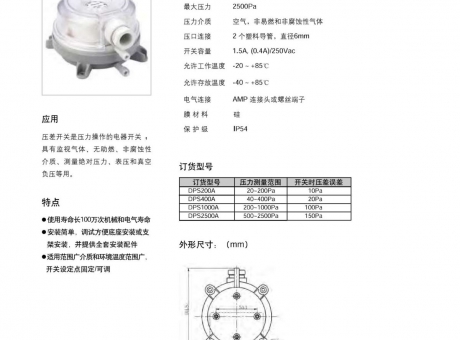 空气压差开关 DPS